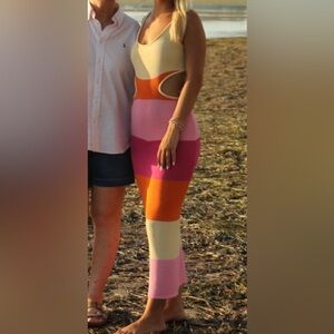 Colorful Striped Bodycon Dress